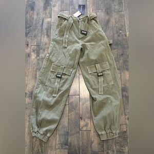 PrettyLittleThing Olive Green Cargo Pants Size 2